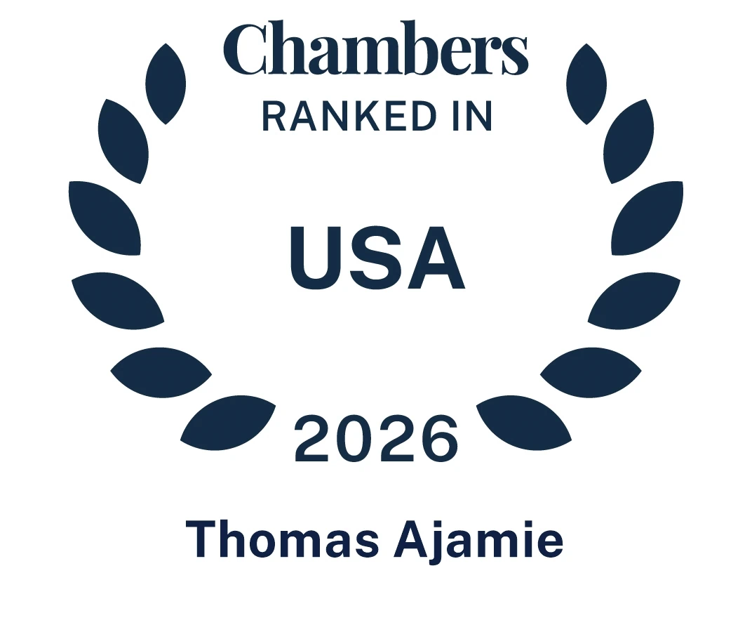 Accolade badge: Chambers/chambers ranked usa 2026 tom ajamie.webp